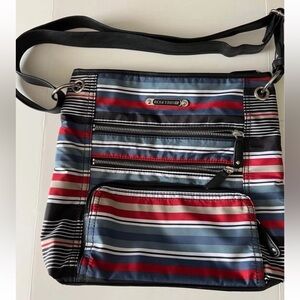 Rosetti Go Multicolored Striped Crossbody Shoulder Bag Purse Adjustable Strap